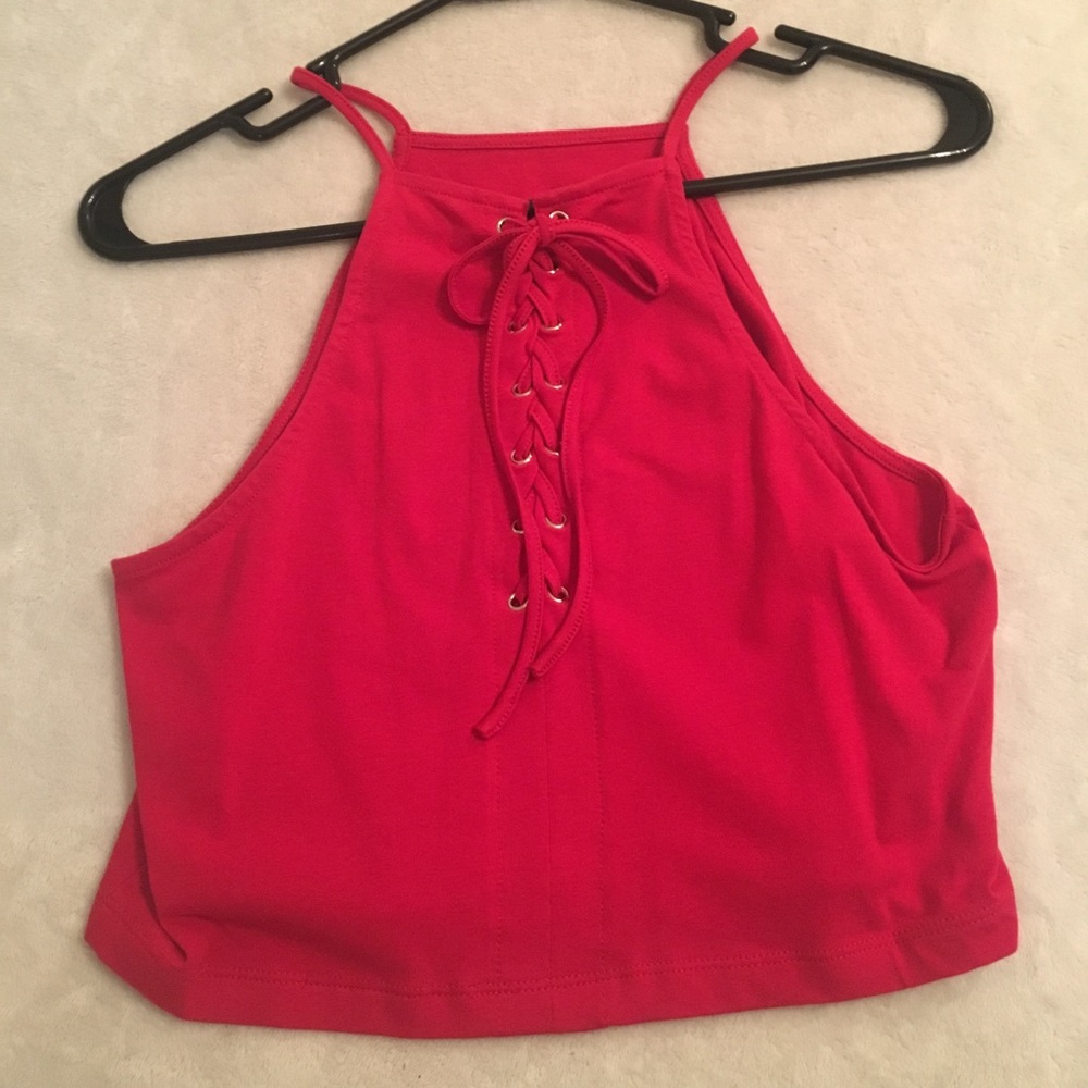 Red crop top